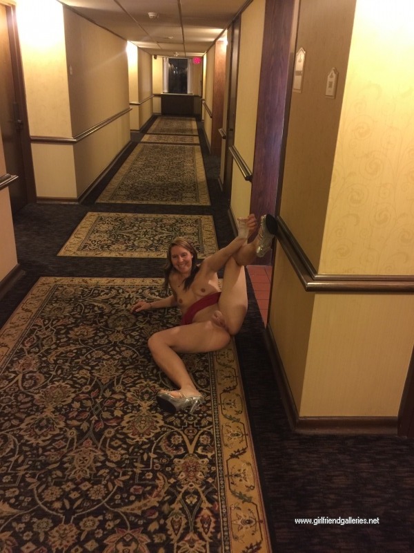 Sabrina flashing in a hotel