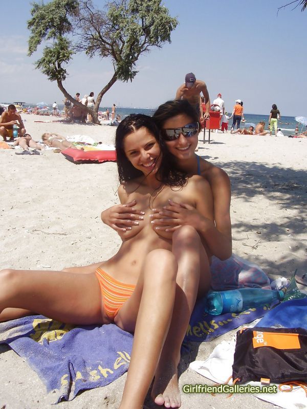 Desislava from Bulgaria topless on the beach