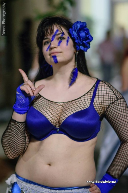 Cosplayer Emily shows her big fat tits